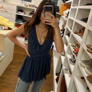 Free People Flowy Blue Top